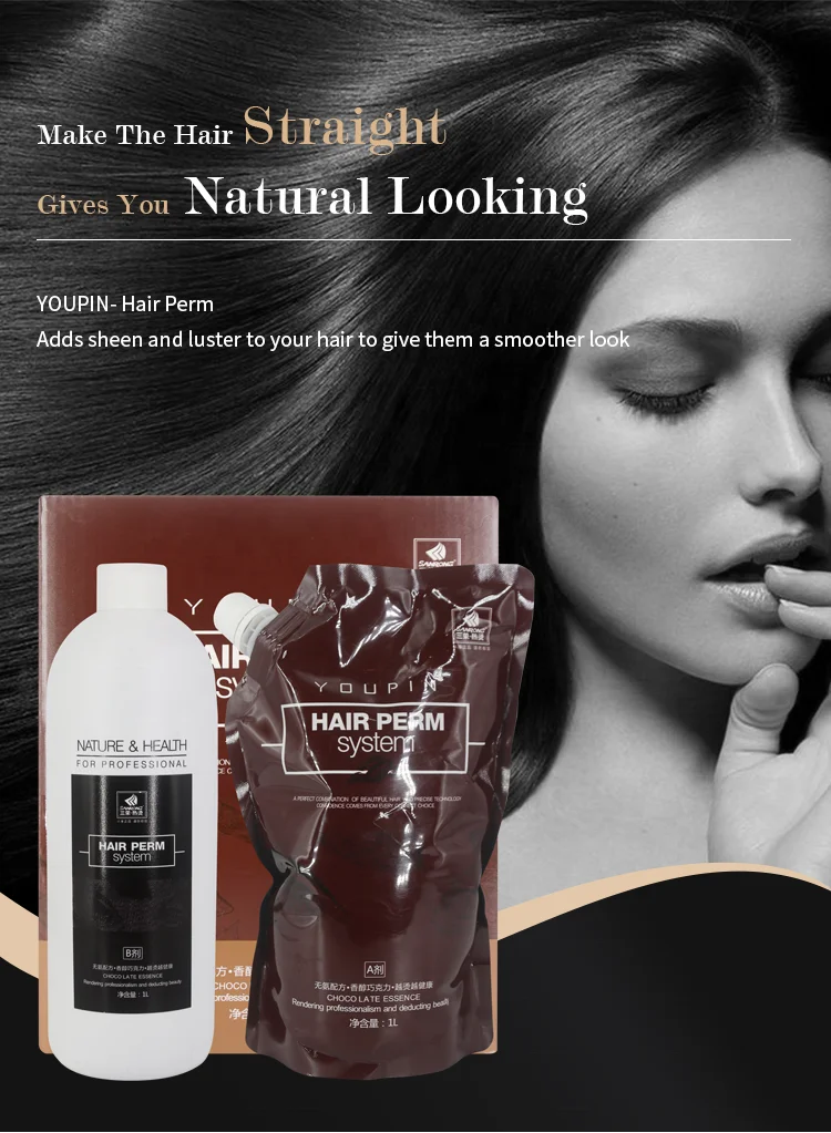 High Quality 1000ml Salon-Use Silky Smooth Rebonding Hair Straightening Cream Chocolate Scented Perm Lotion