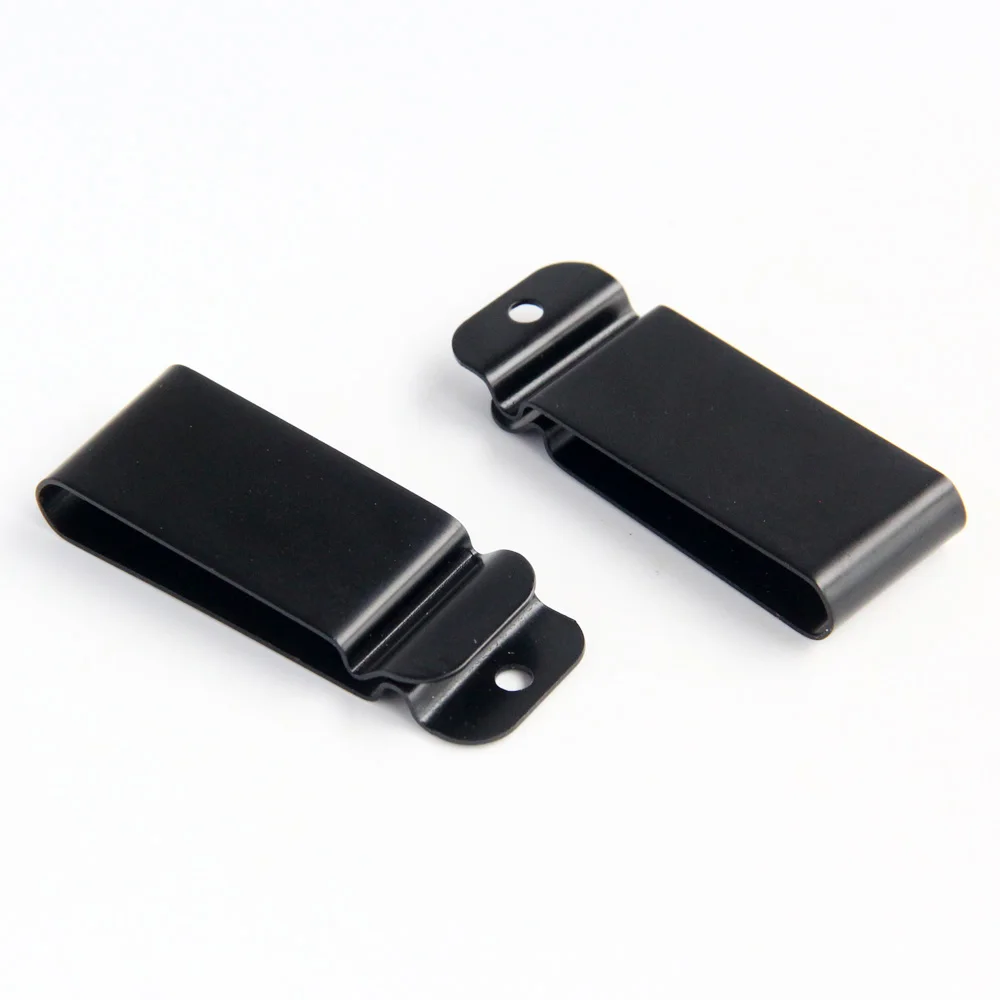 Black Tactical Metal Belt Holster Clip Leather Knife Sheath Holster Manganese Steel Belt Clip