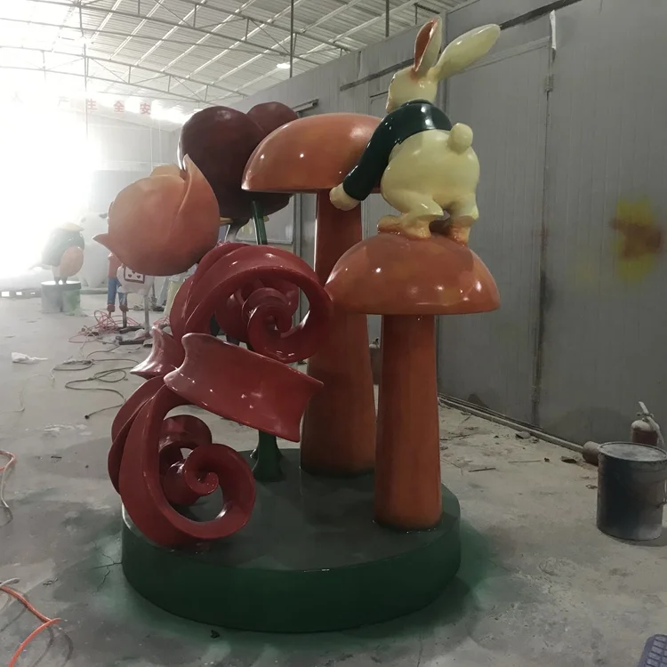 Fiberglass flower sculpture Outdoor plant model ornaments customization Tree stem statue  Resin handicraft ornaments