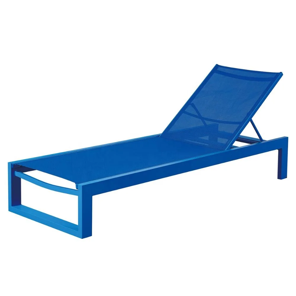 Patio Aluminum Beach Furniture Sun Lounger Chaise Outdoor Light Blue Swimming Pool Chairs Garden Lounge
