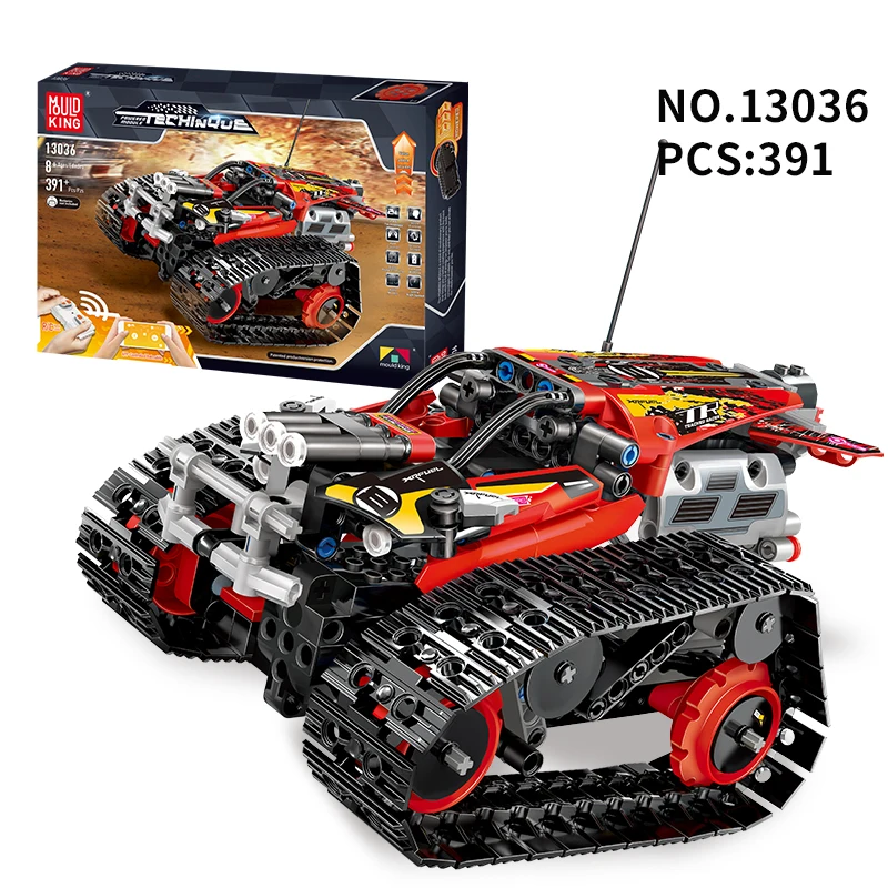 Строительные блоки Mould King 13036 Red Technic Tank детские развивающие строительные игрушки пластиковая цветная коробка