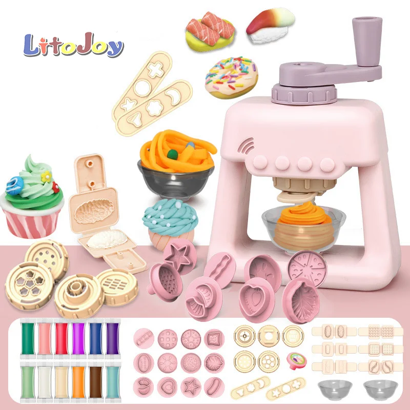 Color Clay Noodle Machine Diy Simulation Plasticine Modeling Play Toy Set Plasticine Mold Tool Toys