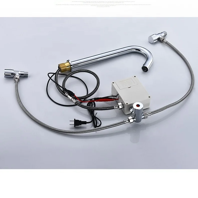 Automatic Brass Sensor Bathroom Basin Faucet Hot and Cold Mixer Water Tap Wash Sink With Automatic Sensor Faucet