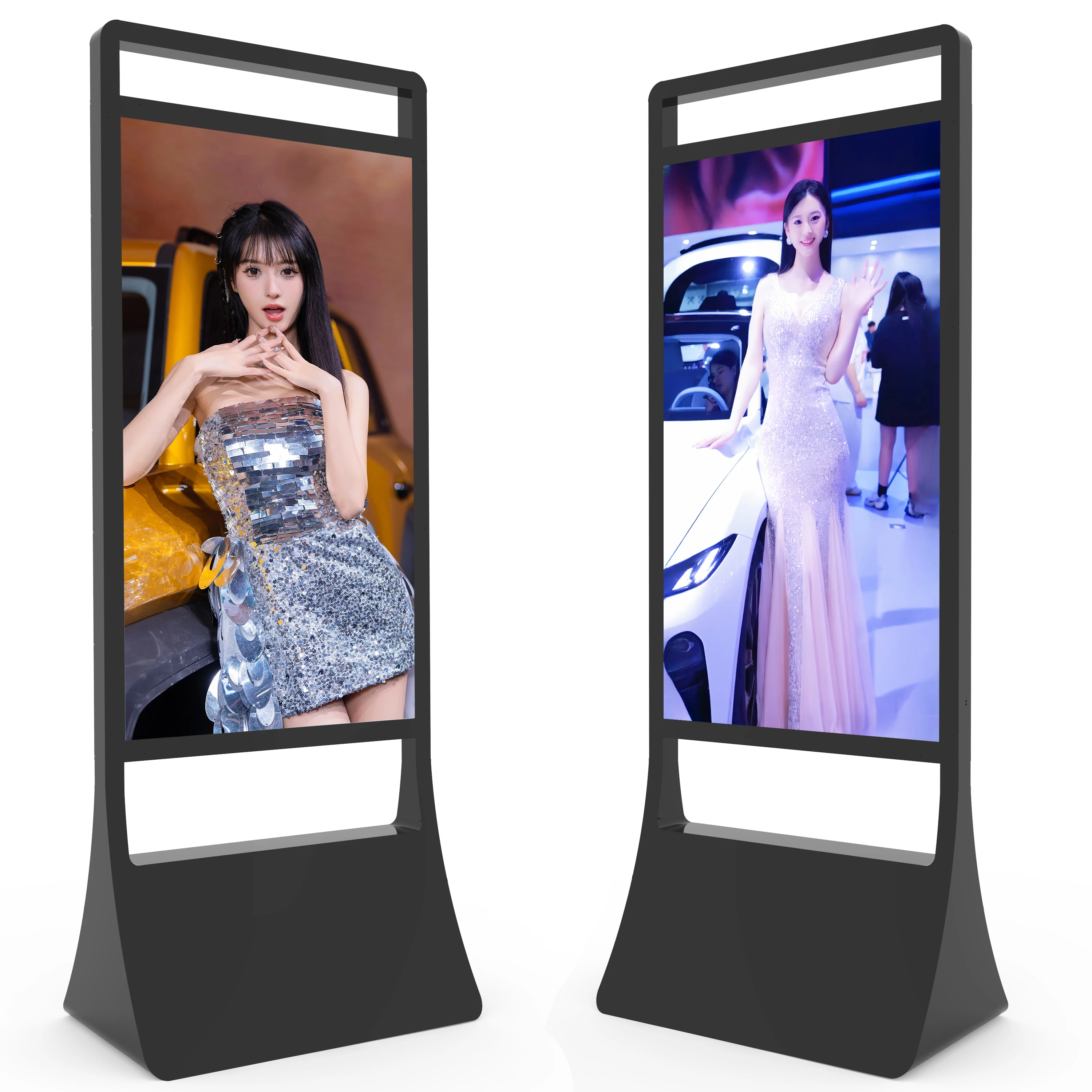 360SPB IFW55BD 55inch floor standing dual screen shop window display commercial digital signage LCD lcd digital kiosk