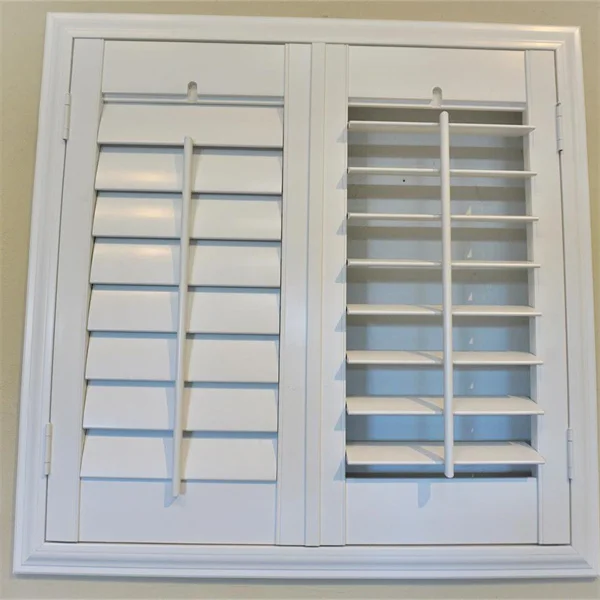 Window Plantation Shutters Factory Direct Supply Faux Wood PVC Louvered Wooden Vertical 3 Years Window Shutters Interior Plastic