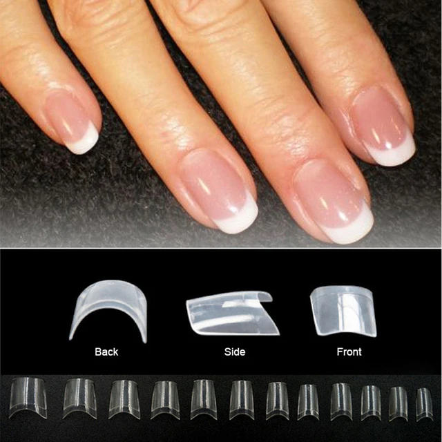 Abs Square Press On Manicure DIY Half Cover Clear False Acrylic Extensions French Short Nail Tips