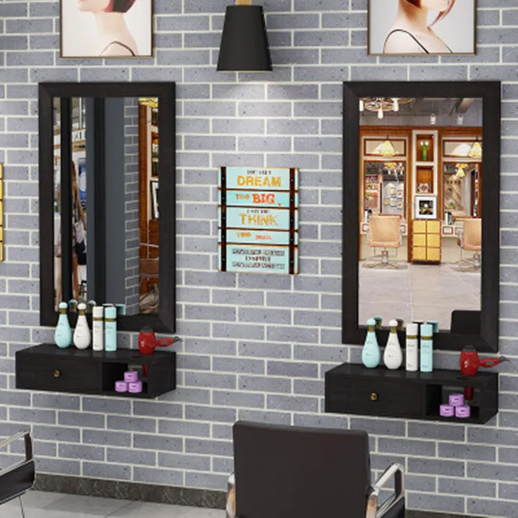 Wall Mount Beauty Salon Spa Hair Styling Station Desk with Cabinet Fashion Beauty Styling