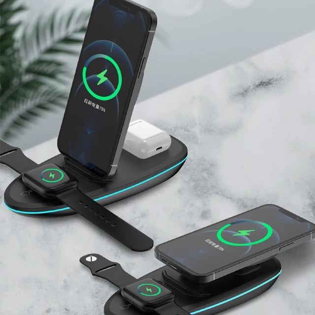 Новинка, многофункциональная беспроводная зарядка для телефона, подставка для смартфона 15 Вт, беспроводное зарядное устройство Qi для устройств Apple