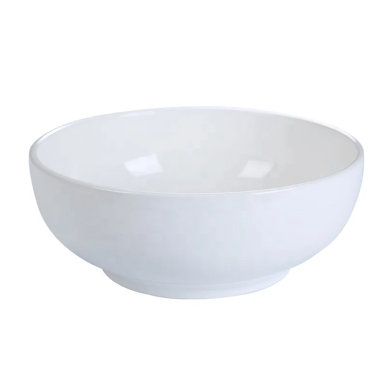 Restaurant household Japanese dinner rice cereal serving durable white melamine bowl