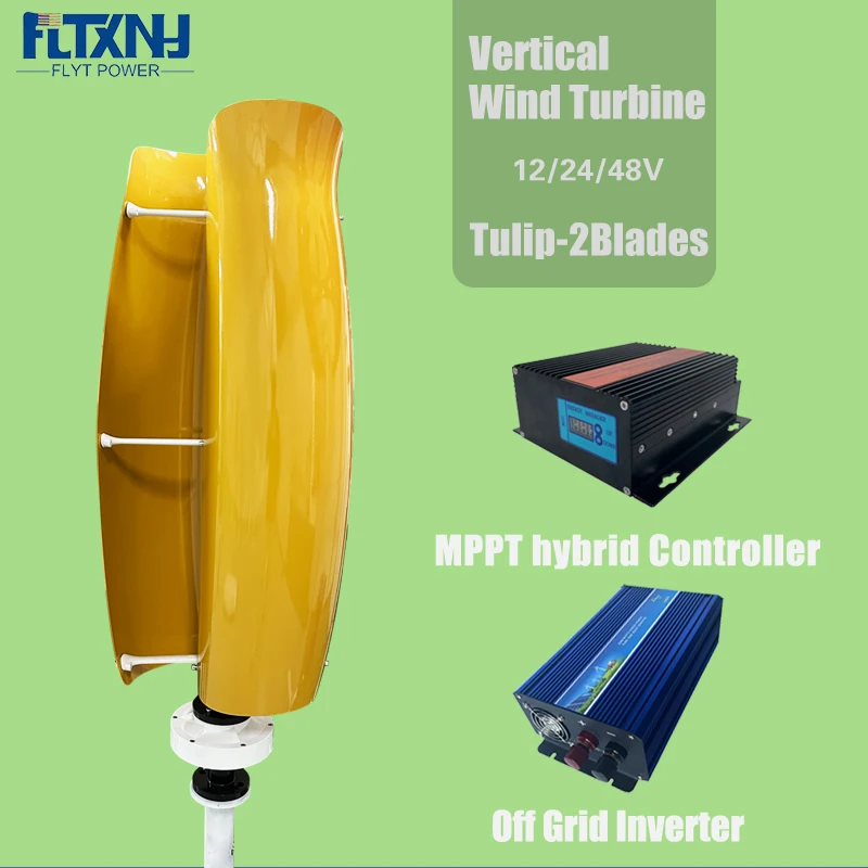 residential power light weight wind turbine power Roof Use Portable 1kw 2kw 3kw 5kw Wind Turbine Solar Panel Hybrid System