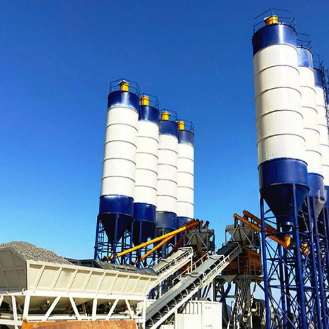 Hot selling Automatic stationary concrete mixing plant 50m3/h ready mix mobile concrete batch plant with PLD batcher