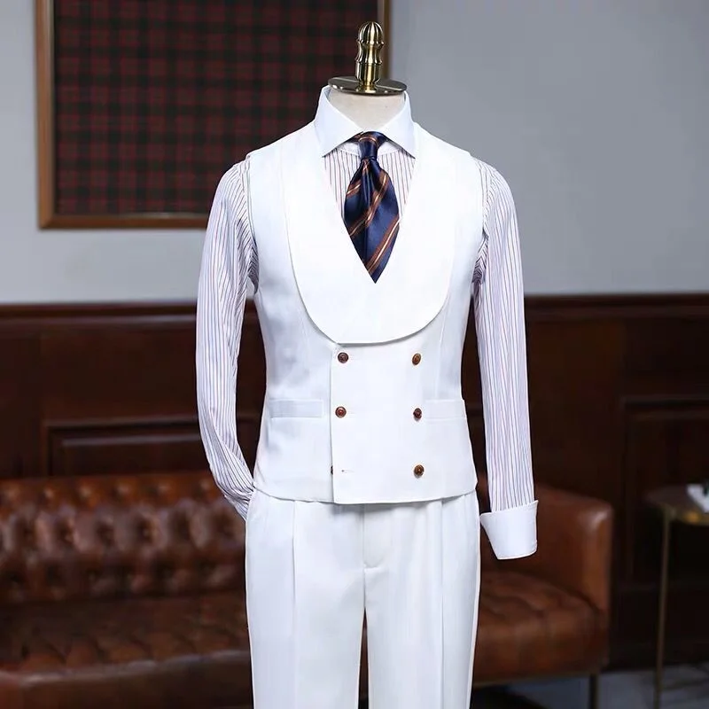 MTM made to measure Custom White Coat Pant handmade bespoke tailoring men suits 3 piece coat pant men suit Man Suits For Wedding