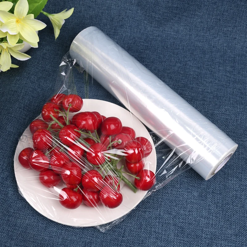 High Toughness PE Stretch Film Heat Sealing Plastic Film China Manufacturer Food Cling Wrap Cover 11Mic 2500M Plastic Wrap roll