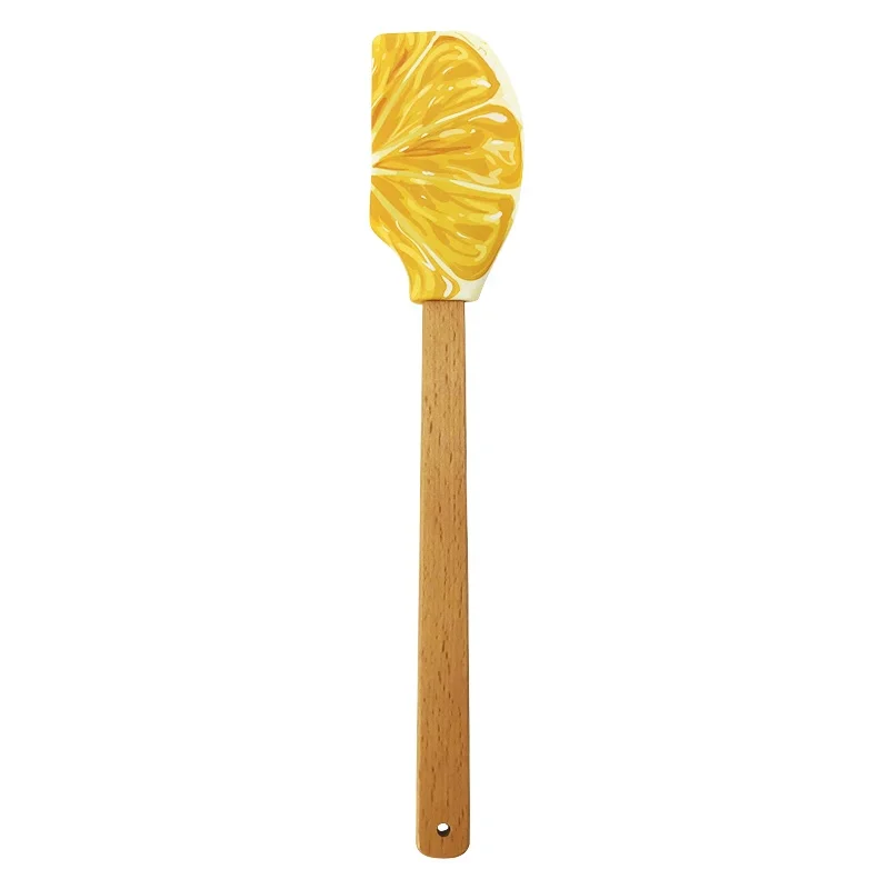 Custom wood handle silicone spatula digital Printing Silicone Spatula Baking Spatula