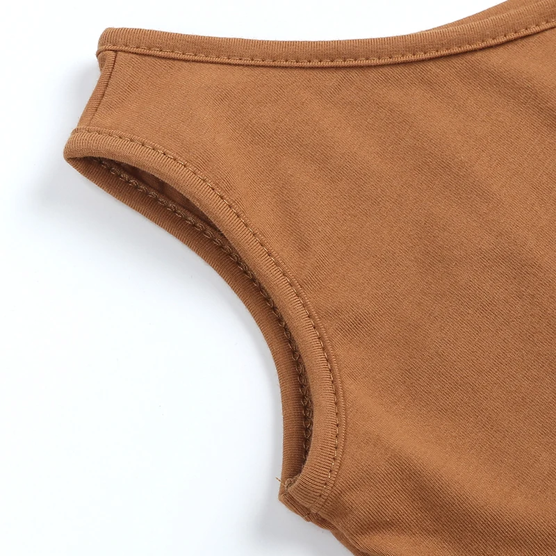 2023 new arrivals kids designers clothes solid color one shoulder child fashion clothing crop tops for teen girls