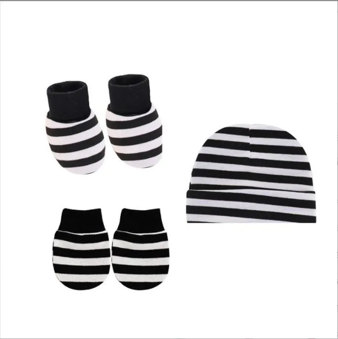 Носки для новорожденных хлопковые цветные детские носки для мальчиков и девочек, для малышей, шапки-бини, 5 предмета в комплекте с носками и приятные на ощупь варежки для детей