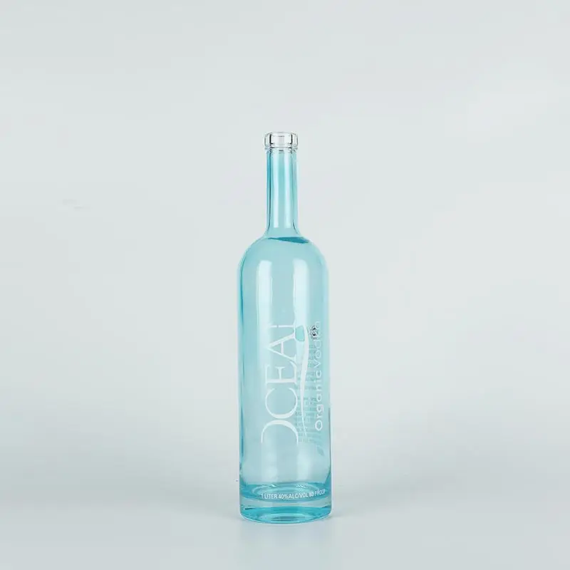 Large liquor bottle 1L custom logo printed tall glass spirits bottle whiskey vodka gin Arizona glass liquor bottles