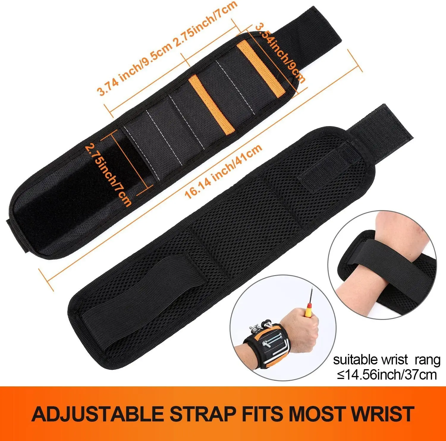 Super Strong Magnetic Wristband with Strong Magnet Hold Screw Nail Fastener and Small Tools
