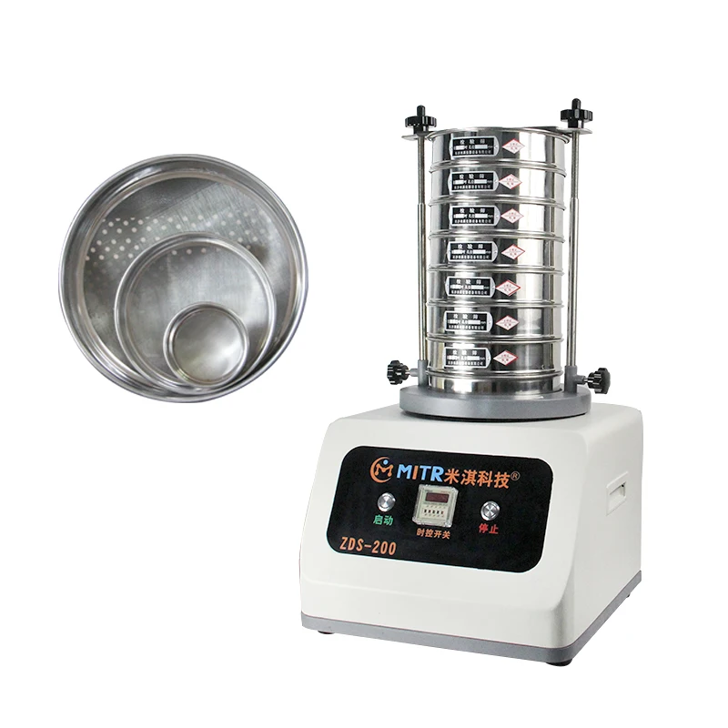 Round Powder Lab Circular Testing Mini Stainless Steel Laboratory Test Soil Vibrating 9 Layers Shaker For Single Deck Sieve