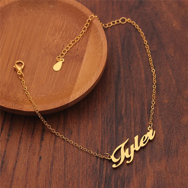 Factory Wholesale Adjustable Alphabet Bracelet Simple Fashion Custom Name Stainless Steel English Bracelet