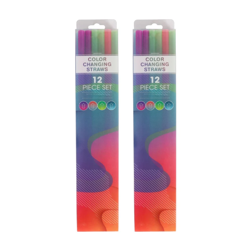 
Interesting color changing reusable PP plastic drinking straws 