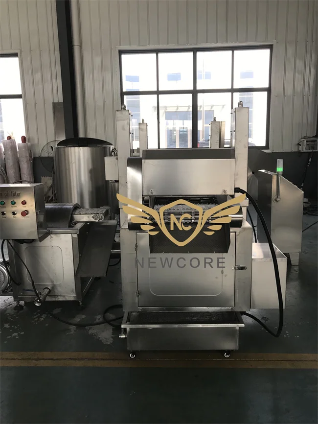 Electric frying machine continuous mesh belt cassava fryer nugget donut gas heating belt conveyor frying machine