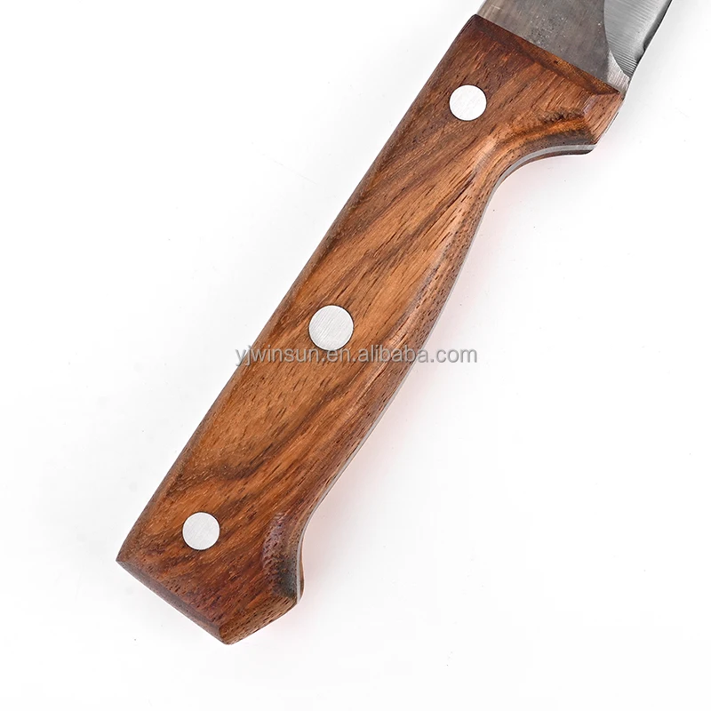 Good Quality Stainless Steel Kitchen Knives Blade Full Tang Boning Fillet Raw Meat Knife forging blade wooden handle