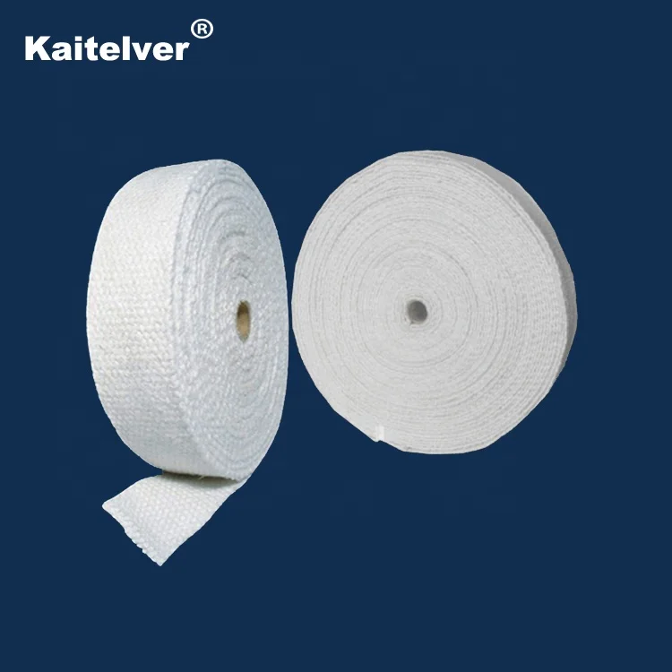 Refractory heat insulation ceramic fiber webbing woven sealing tape reinforced by fiberglass