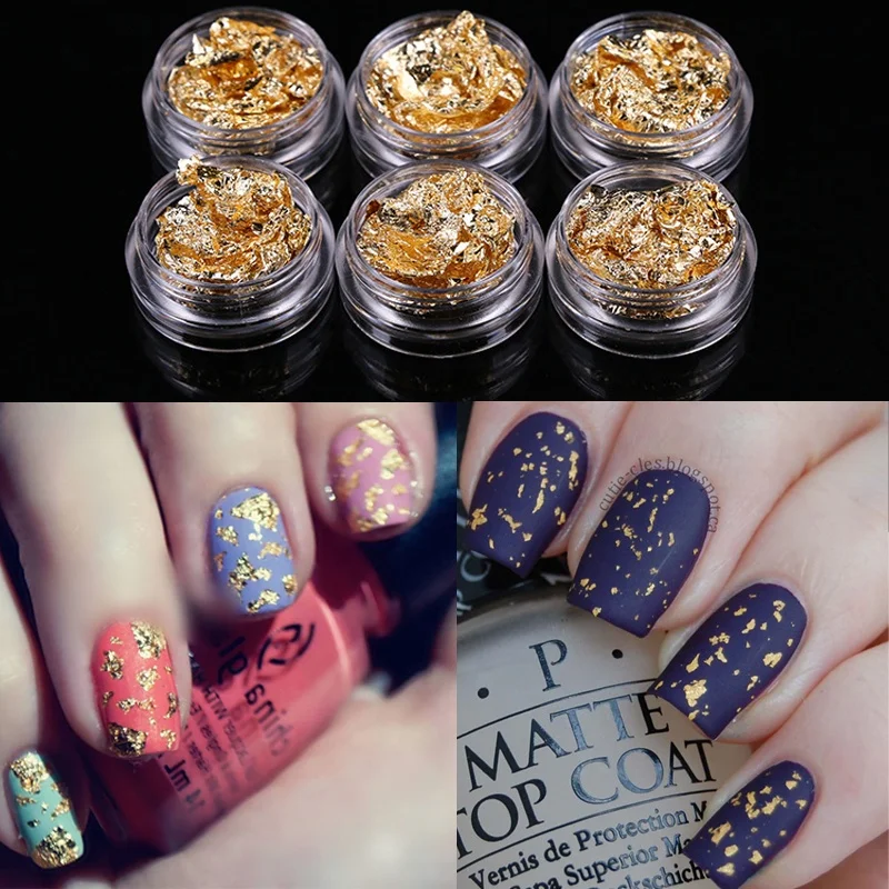 
new design gold leaf finger nail art gold foil nail art stickers for nail decoration 