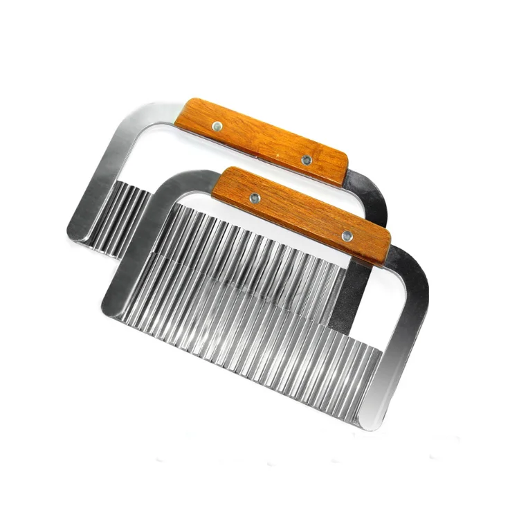 Cheap and good quality wooden handle wavy and straight designed soap cutter