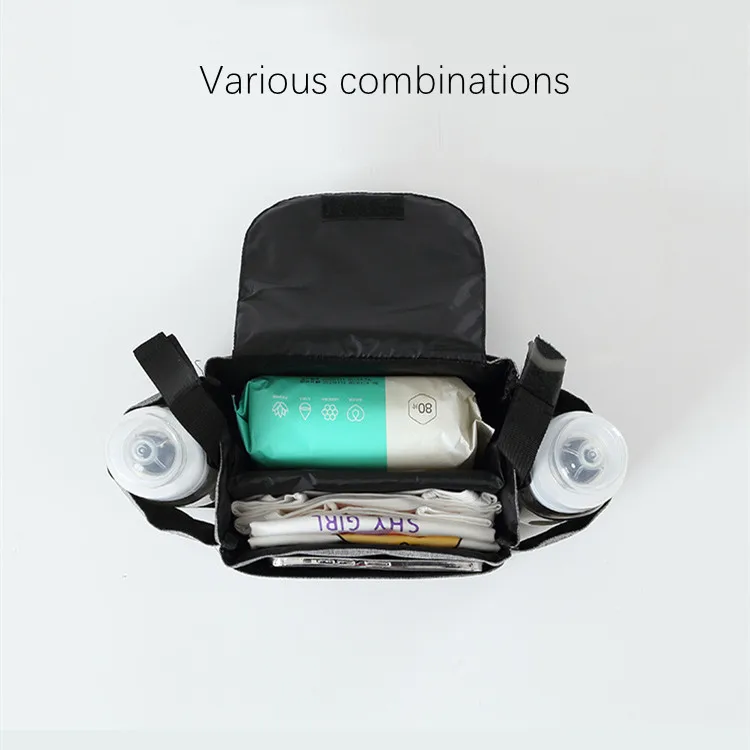 Pram Hanging Diaper Cup Bottle Bag Portable Universal Baby Stroller Organizer Buggy Bag