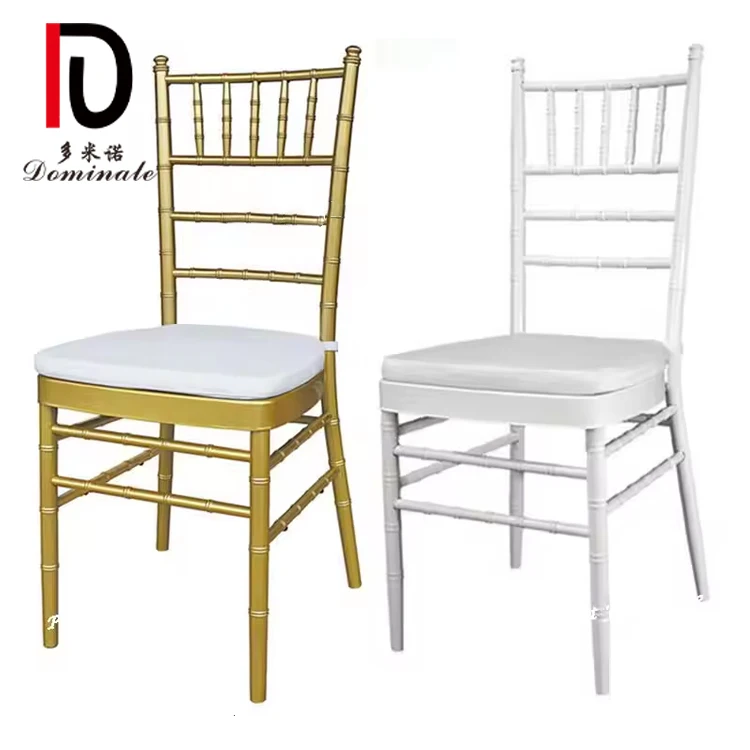 Modern cheap furniture dining table set gold stackable metal restaurant chairs for event
