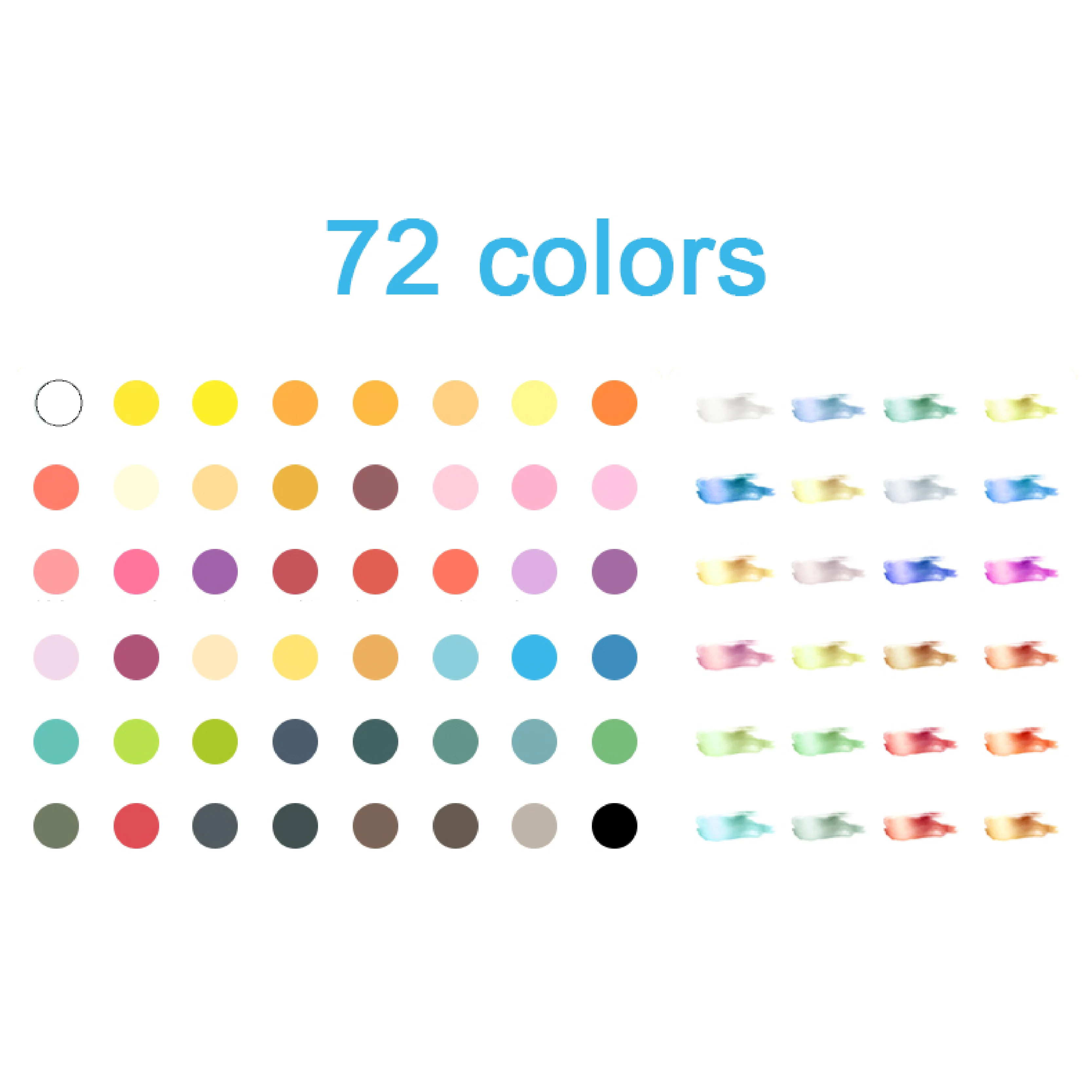 Best Selling OEM Multi-color High Bright 72pcs Solid Pearlescent Watercolor Painting Set for Artist Kids