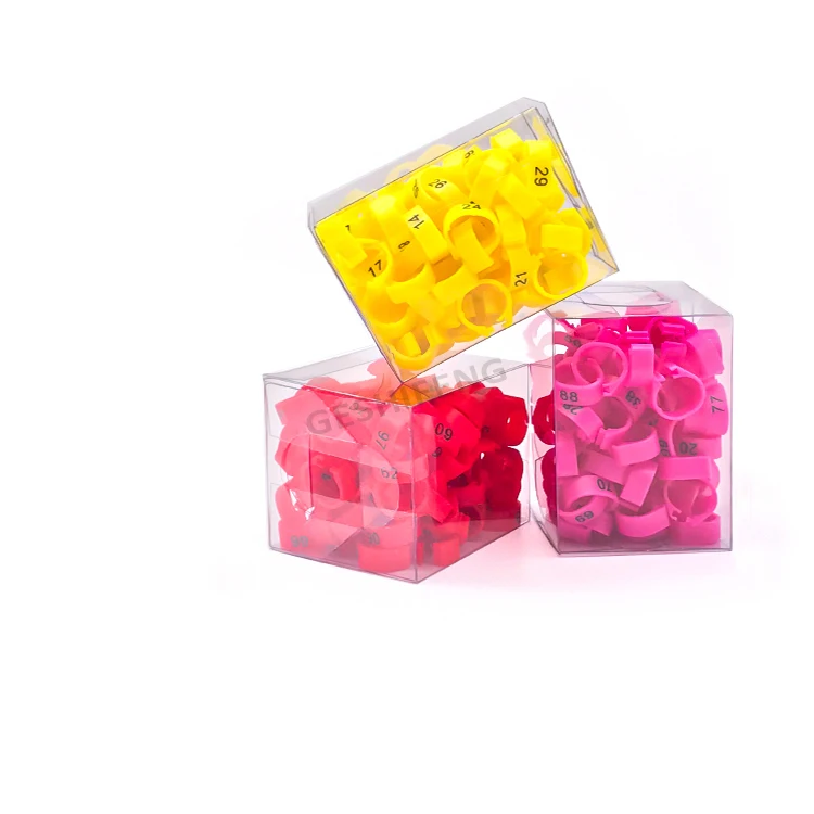 100pcs 1 Box 8mm 9mm Inner Diameter Identification Bird Rings Plastic Clip Pigeon Ring With Numbers 1-100