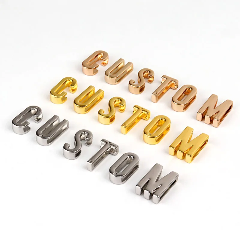 Slide Charms Letter Charm Silver Full Metal Crystal Alphabet Letter Charm Alloy A-Z 8mm Zinc Alloy Love Fashion Plated 500 Sets