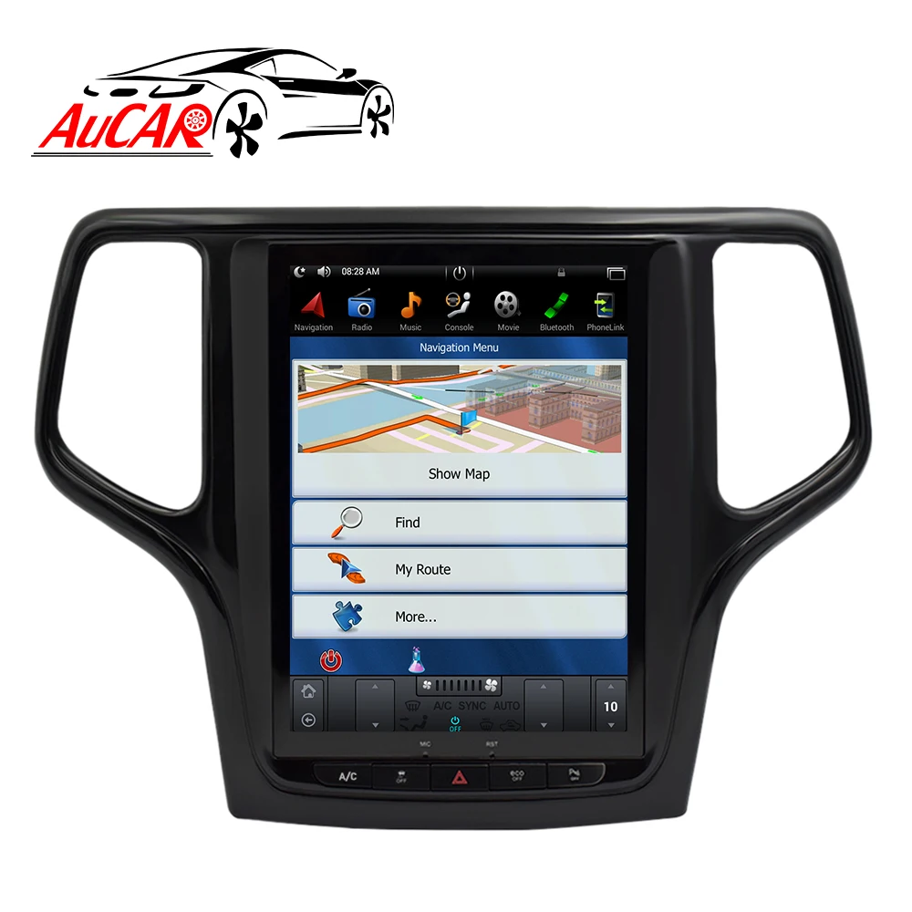  Автомагнитола AuCAR 10 4 дюйма Tesla Android для Jeep Grand Cherokee черная 2011-2017 сенсорный экран стерео видео GPS мультимедиа BT 4G