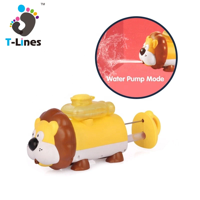 2 in 1 bathing lion bubble water gun toy for kids