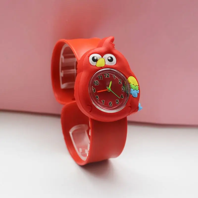 New Design Animal Kids Cute 3D Cartoon Cartoon Silicone Bracelet Quartz Watch Children Toy Watch Slap Cartoon Watch