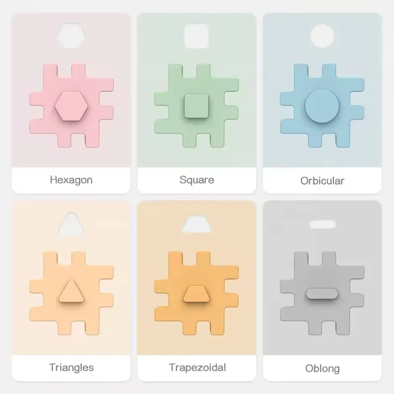 6 Sides 3D Jigsaw Educational Silicone Toys Montessori Multifunction teether Kid Baby Activity Cube Free Combination Toy