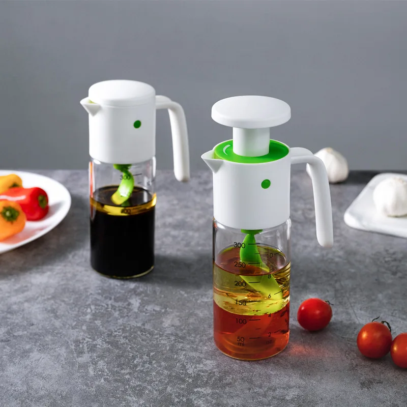 Household Items Salad Dressing Container Cruet-Leak Proof Glass Shaker Bottle 10oz Homemade Salad Dressing Mixer