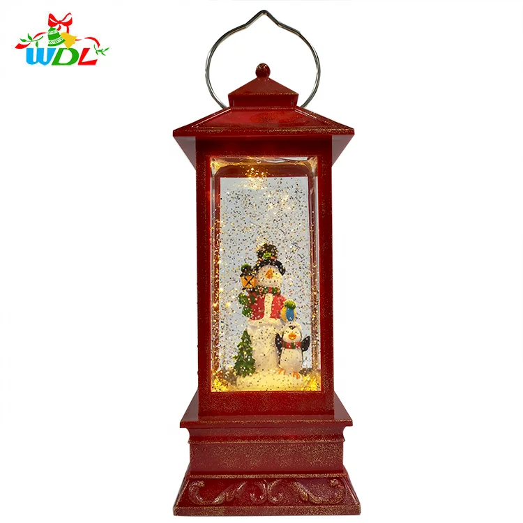 Недорогой качественный акриловый Снеговик Пингвин, водный завиток, рождественские украшения, Снежный шар, светодиодный светильник с питанием от батареи