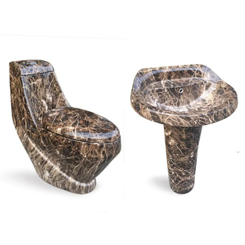 ceramic  color wc toilet set  bathroom stone wc toilet bowl marble toilet