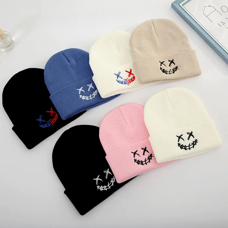 Wholesale Embroidered Knitted Hat Personality INS Student Winter Ear Protection Warm Hats