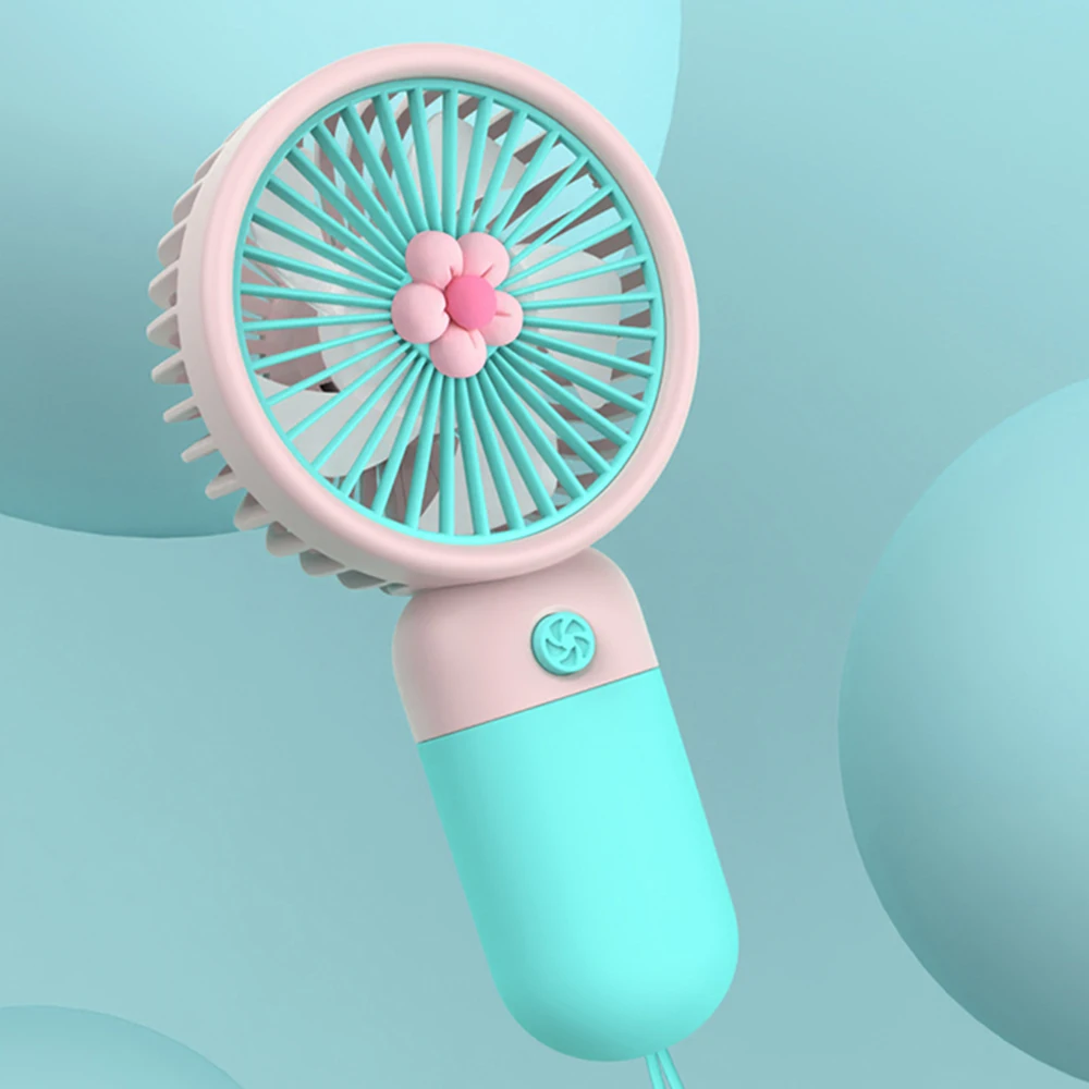 One-Button Switch Strong Wind Portable Cooling Tabletop Cute Wholesale Custom Electric MINI USB Rechargeable Handheld Fan