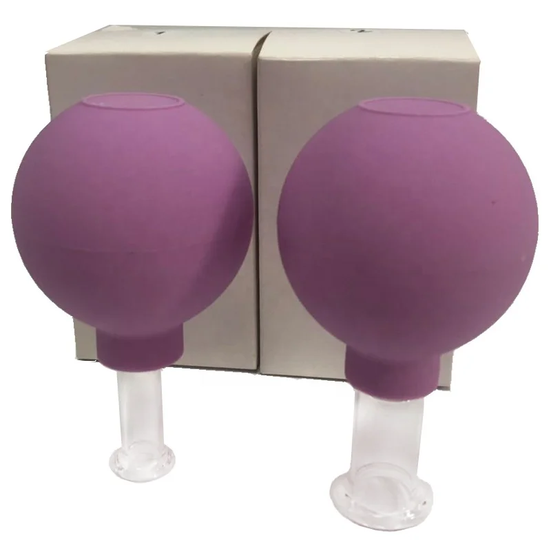 4pcs Gift Box Health Massage Vacuum Cupping Cups Set Silicon Head Glass Anti Cellulite Massage Chinese Therapy Face Cupping Cans