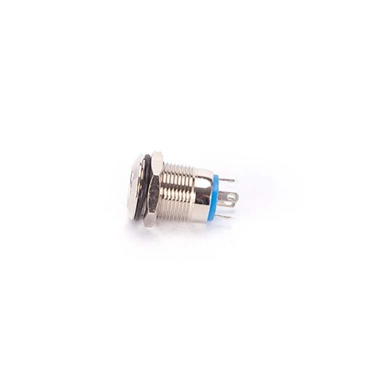 12MM metal button flat head LATCHING switch Small stainless steel welding leg power switch