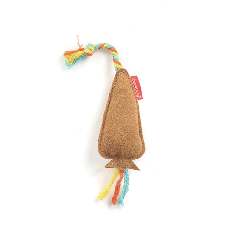 New Release Eco friendly Knots Weave Leather Plush Toys for Dogs