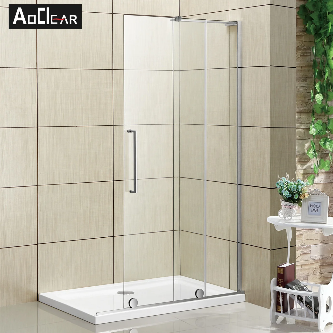 Aokeliya modern waterproof shower enclosure with framed tempered glass doors for home or hotel
