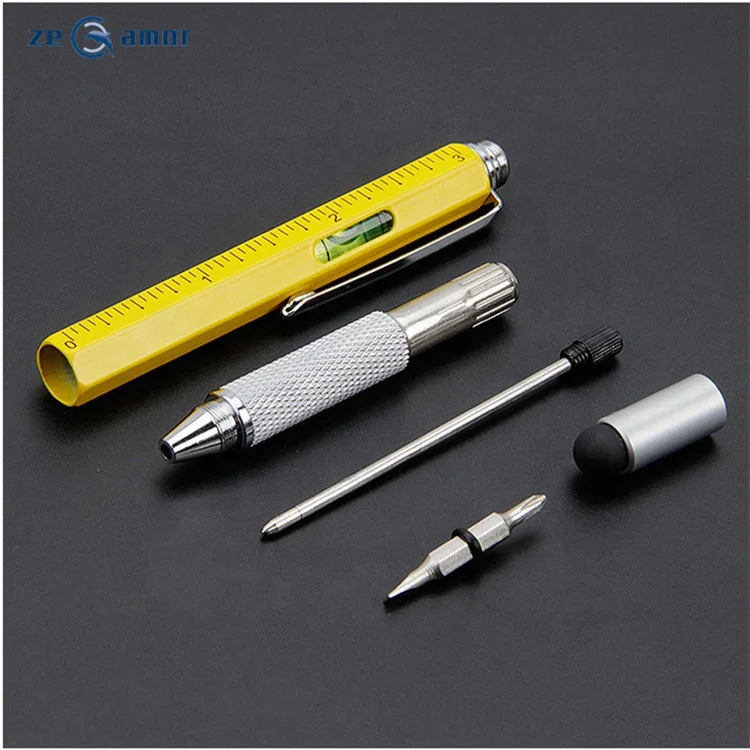 Zeamor Multi Tools 5 in 1 Active Stylus Phone Screen Ruler Gradienter Level Screwdriver Multifunction Ballpoint Pen