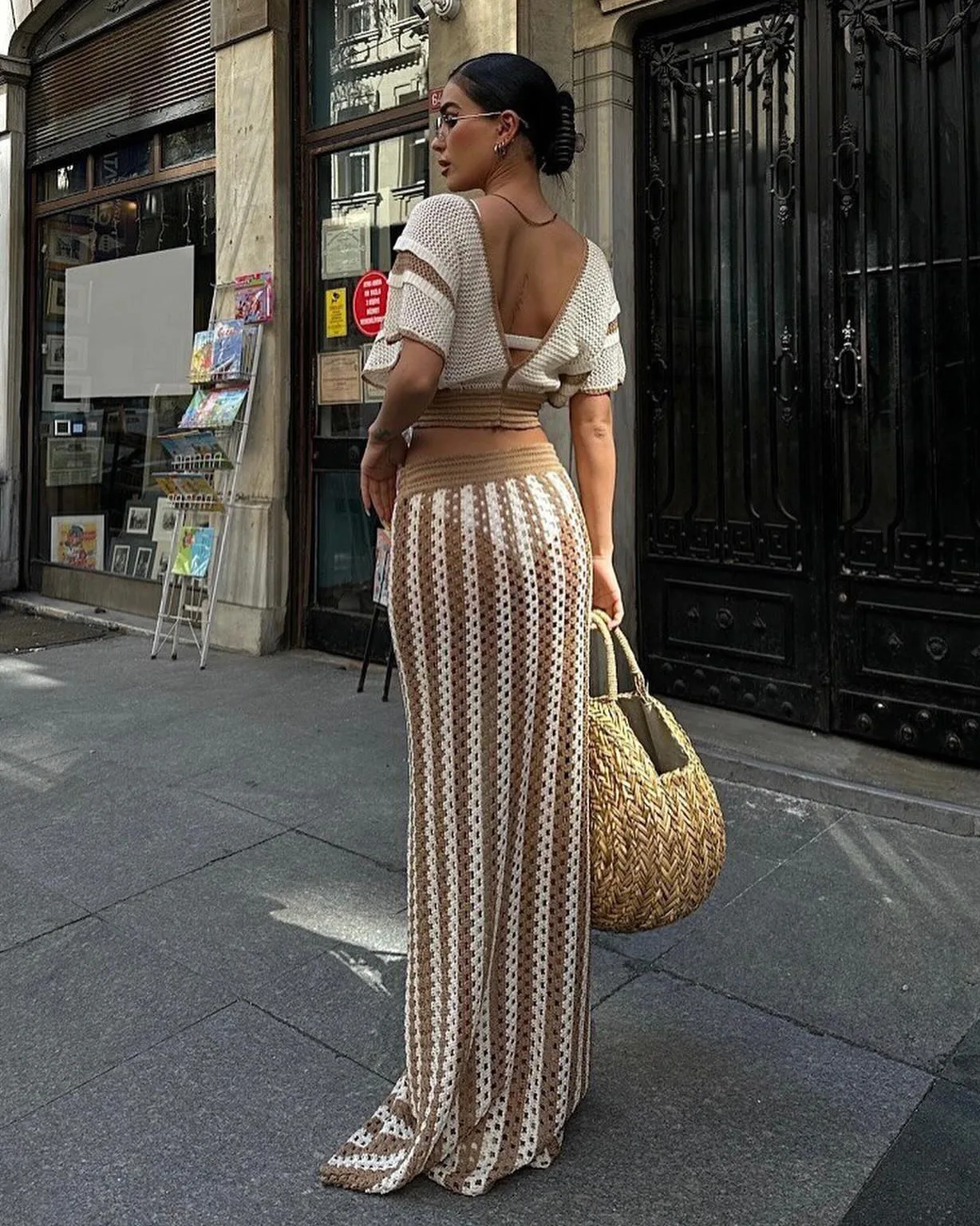 summer beach wear crochet two piece set skirt and top woman fashion white top and skirt set
